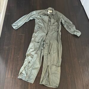 U.S. Military Army Green Flight Jumpsuit Vintage OMG Very Cool